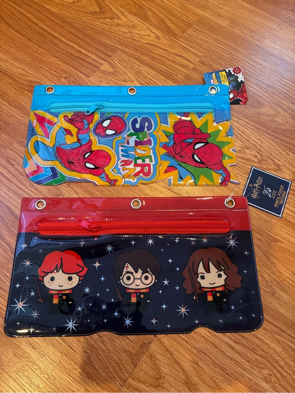 Marvel Spider-Man and Harry Potter Kids Pencil Pouches - Blue, Red, Black
